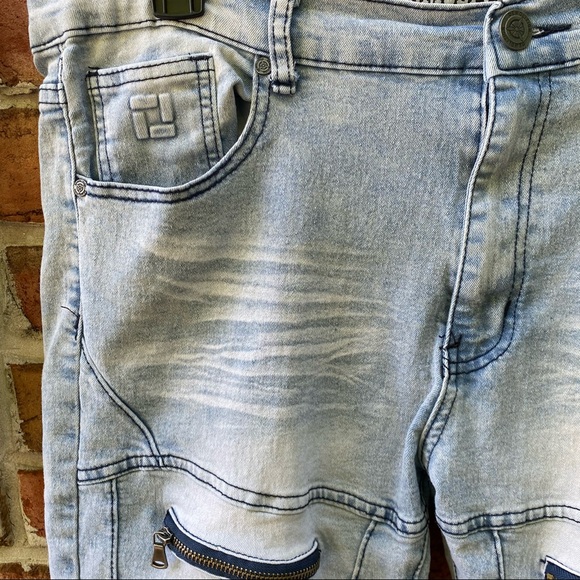 Demolition Distressed Denim Jeans Shorts 38 - Picture 2 of 7